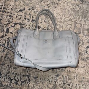 Gray Leather Handbag